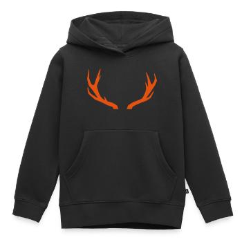 Geweih Hirsch - Kinder Premium Organic Hoodie - Schwarz - Vorne - AI Model Kid Male (0cm)
