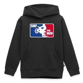 Surf the Mud - for bikers - Kinder Premium Organic Hoodie - Schwarz - Vorne - AI Model Kid Male (0cm)