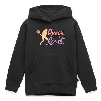 Reine de la Cour - Sweat Premium à capuche enfant bio - noir - Devant - AI Model Kid Male (0cm)