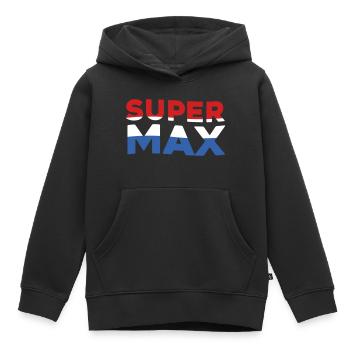 | Super Max Drapeau néerlandais - Sweat Premium à capuche enfant bio - noir - Devant - AI Model Kid Male (0cm)