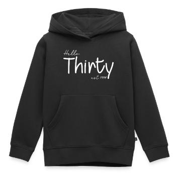 Hello Thirty est 1994 - Feiern Sie den 30. Geburtstag - Kinder Premium Organic Hoodie - Schwarz - Vorne - AI Model Kid Male (0cm)