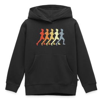 Vintage Läuferin - Kinder Premium Organic Hoodie - Schwarz - Vorne - AI Model Kid Male (0cm)