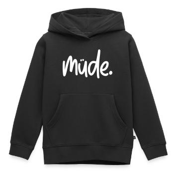 Müde - Kinder Premium Organic Hoodie - Schwarz - Vorne - AI Model Kid Male (0cm)