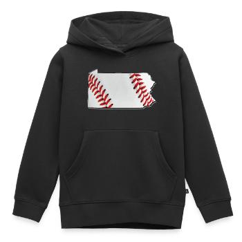 Carte du baseball dans l’État de Pennsylvanie - Sweat Premium à capuche enfant bio - noir - Devant - AI Model Kid Male (0cm)