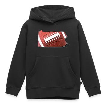Football in der Pennsylvania State Landkarte - Kinder Premium Organic Hoodie - Schwarz - Vorne - AI Model Kid Male (0cm)