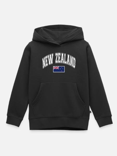 New Zealand New Zealand Flag - Kids Premium Organic Hoodie - black
