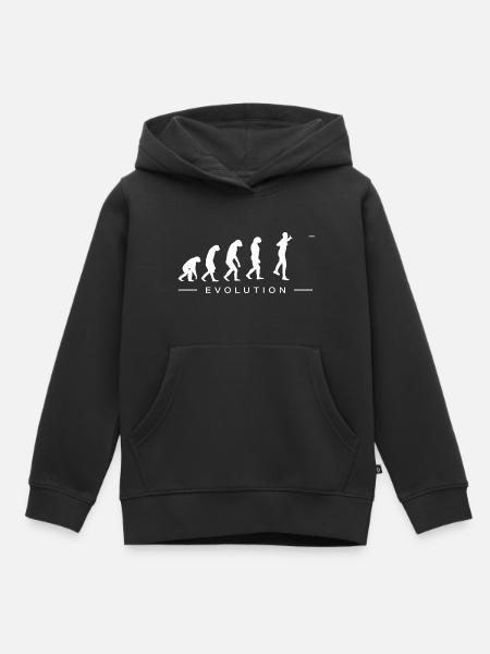 Discgolf Discgolfer Evolution Entwicklung - Kinder Premium Organic Hoodie - Schwarz