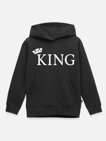 König - Kinder Premium Organic Hoodie - Schwarz