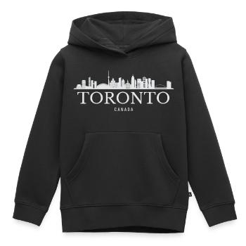 Toronto Skyline, Toronto Canada - Sweat Premium à capuche enfant bio - noir - Devant - AI Model Kid Male (0cm)