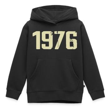 Jubilé 1976 - Sweat Premium à capuche enfant bio - noir - Devant - AI Model Kid Male (0cm)