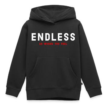 ENDLOS - Kinder Premium Organic Hoodie - Schwarz - Vorne - AI Model Kid Male (0cm)