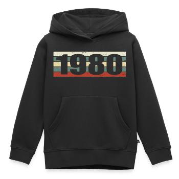 1980 Jahrgang 1980 Geschenk 1980 Geburtstag 1980 - Kinder Premium Organic Hoodie - Schwarz - Vorne - AI Model Kid Male (0cm)