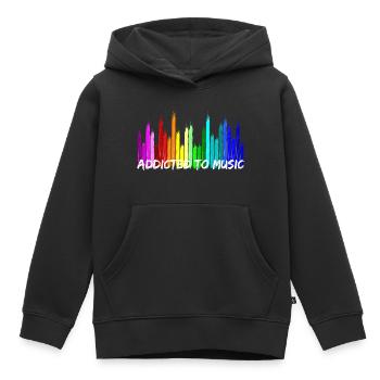 Addicted to Music Equalizer SoundRegler - Sweat Premium à capuche enfant bio - noir - Devant - AI Model Kid Male (0cm)