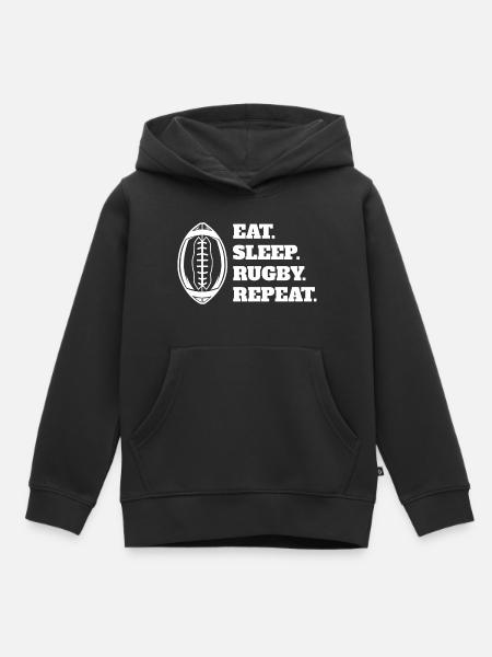 Rugby Rugby Coach Cadeau Joueur de Rugby Équipe de Rugby - Sweat Premium à capuche enfant bio - noir