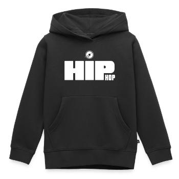 HipHop MC Ghetto Battle Rap Hiphop Label - Sweat Premium à capuche enfant bio - noir - Devant - AI Model Kid Male (0cm)