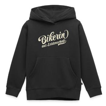 Bikerin aus Leidenschaft - Motorrag fahren - Kinder Premium Organic Hoodie - Schwarz - Vorne - AI Model Kid Male (0cm)