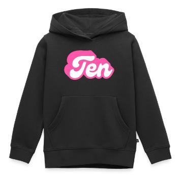 Ten birthday - 10th birthday retro pink - Kids Premium Organic Hoodie - black - Front - AI Model Kid Male (0cm)