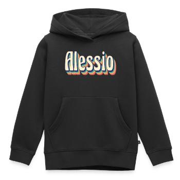 Alessio Retro Vintage T-Shirt T-Shirt Geschenk - Kinder Premium Organic Hoodie - Schwarz - Vorne - AI Model Kid Male (0cm)