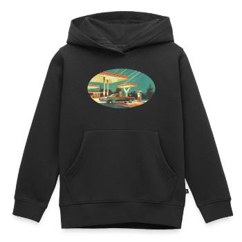 Benzinbrüder Tankstelle - Kinder Premium Organic Hoodie - Schwarz - Vorne - AI Model Kid Male (0cm)