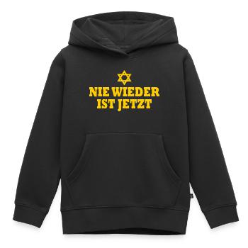 Nie wieder ist jetzt - Kinder Premium Organic Hoodie - Schwarz - Vorne - AI Model Kid Male (0cm)