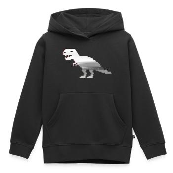 Dinosaures dinosaures dinosaures t-rex - Sweat Premium à capuche enfant bio - noir - Devant - AI Model Kid Male (0cm)