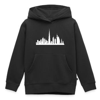 Horizon de Dubaï - Sweat Premium à capuche enfant bio - noir - Devant - AI Model Kid Male (0cm)