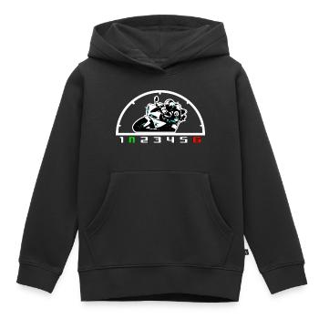 R1 1UP6DOWN - Kinder Premium Organic Hoodie - Schwarz - Vorne - AI Model Kid Male (0cm)
