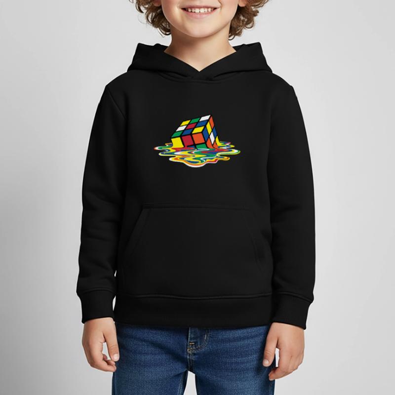 Rubik's Cube En Train De Fondre Sweat Premium à capuche enfant bio