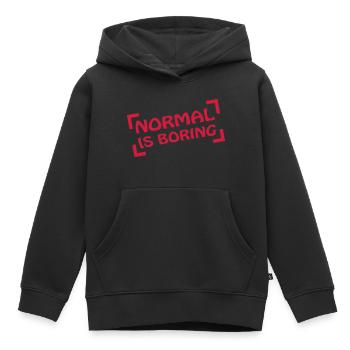Normal Is Boring Frame - Kids Premium Organic Hoodie - black - Front - AI Model Kid Male (0cm)
