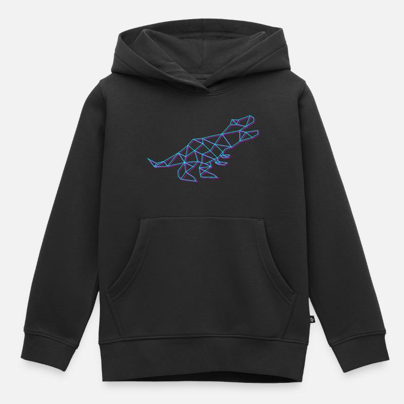 Neon rex - Sweat Premium à capuche enfant bio - noir