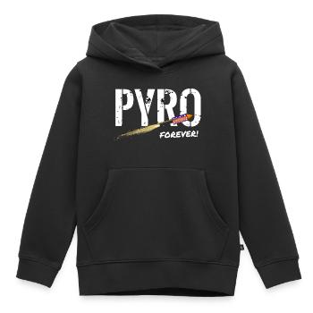 Fusée Pyro Forever - Sweat Premium à capuche enfant bio - noir - Devant - AI Model Kid Male (0cm)