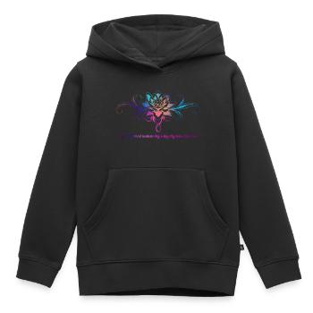 Lotus Blume - Kinder Premium Organic Hoodie - Schwarz - Vorne - AI Model Kid Male (0cm)
