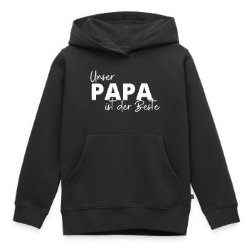 Papa ist der Beste - Kinder Premium Organic Hoodie - Schwarz - Vorne - AI Model Kid Male (0cm)