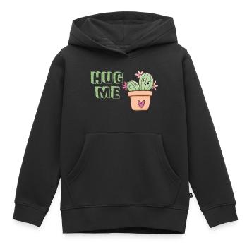 Hug me cactus hug cute - Kids Premium Organic Hoodie - black - Front - AI Model Kid Male (0cm)