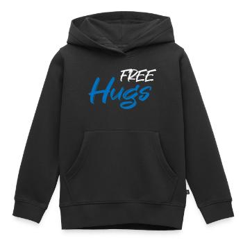 Free hugs - Kinder Premium Organic Hoodie - Schwarz - Vorne - AI Model Kid Male (0cm)