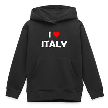 I love Italy - Italien - Italia - Kinder Premium Organic Hoodie - Schwarz - Vorne - AI Model Kid Male (0cm)