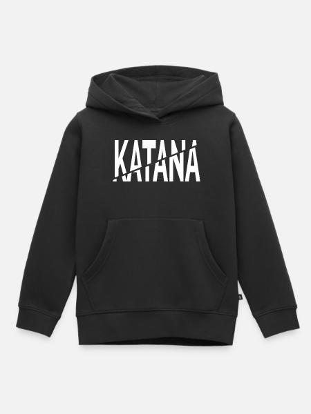 Coupe Katana - Sweat Premium à capuche enfant bio - noir