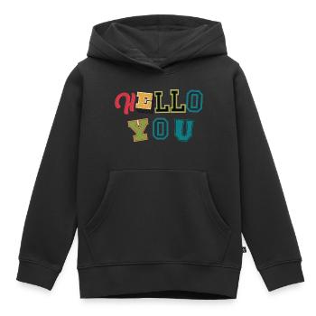 Sayings - Kids Premium Organic Hoodie - black - Front - AI Model Kid Male (0cm)
