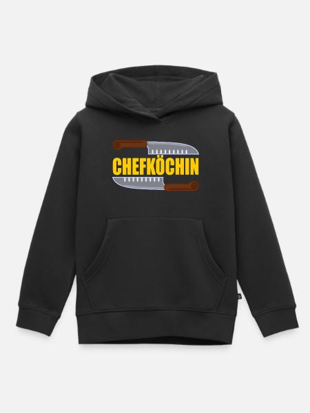 Chefköchin - Kinder Premium Organic Hoodie - Schwarz