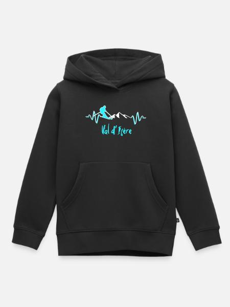 Ski Val d’Isère - Val d isère - Sweat Premium à capuche enfant bio - noir