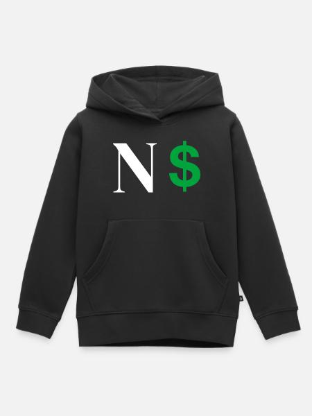 Buchstabe n Dollar - Kinder Premium Organic Hoodie - Schwarz