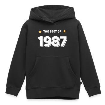 Best of 1987 - Sweat Premium à capuche enfant bio - noir - Devant - AI Model Kid Male (0cm)