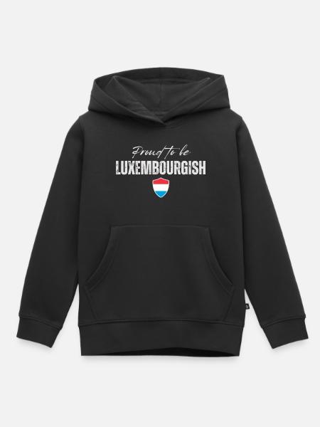 Flagge von Luxemburg, Luxemburger Stolz - Kinder Premium Organic Hoodie - Schwarz