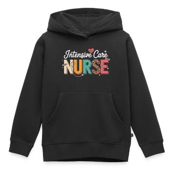Infirmière en soins intensifs colorée - Sweat Premium à capuche enfant bio - noir - Devant - AI Model Kid Male (0cm)