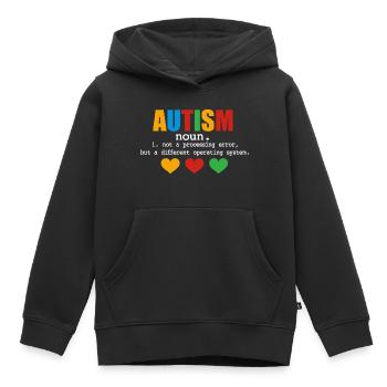 Définition de l’autisme - Sweat Premium à capuche enfant bio - noir - Devant - AI Model Kid Male (0cm)