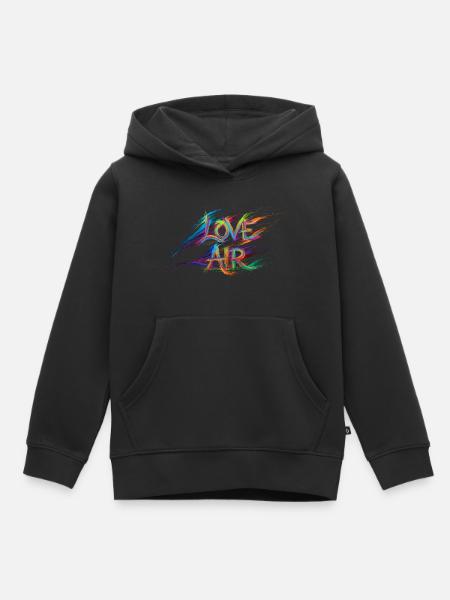 Farbenfrohe Liebesluft-Text-Gemälde - Kinder Premium Organic Hoodie - Schwarz