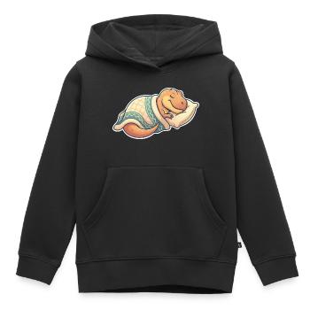 Schlafender Dinosaurier - Kinder Premium Organic Hoodie - Schwarz - Vorne - AI Model Kid Male (0cm)