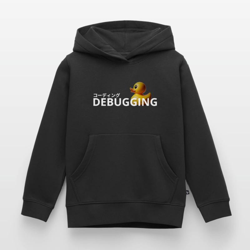 LUZILLION CODER COUTURE, RUBBER DUCK DEBUGGING Kinder Premium Organic Hoodie