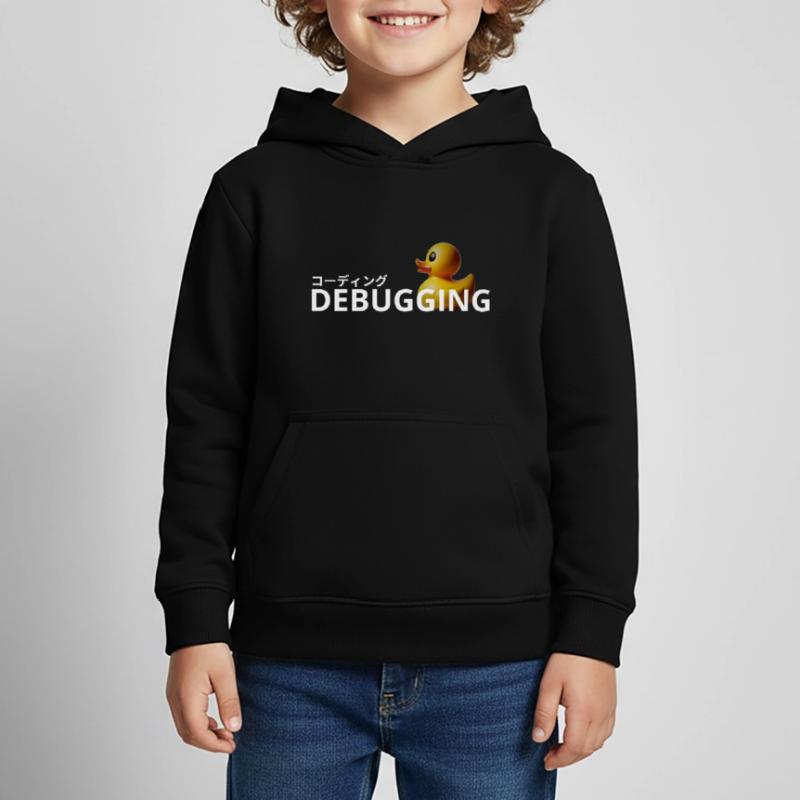 LUZILLION CODER COUTURE, RUBBER DUCK DEBUGGING Kinder Premium Organic Hoodie