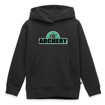 Tir à l’arc Archer Cartoon Funny Pictures - Sweat Premium à capuche enfant bio - noir - Devant - AI Model Kid Male (0cm)